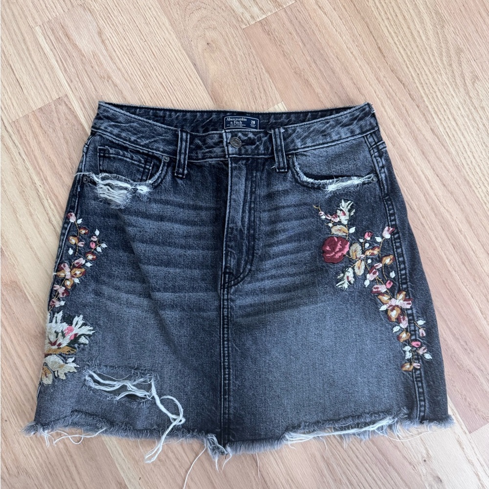 Abercrombie & Fitch Blue Embellished Mini Skirt